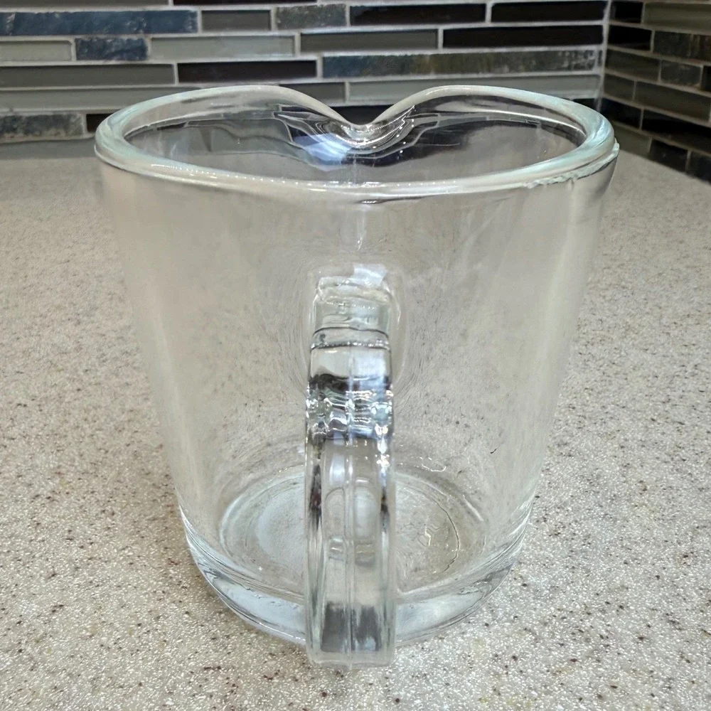 Vintage Pyrex #508 Clear Glass Measuring Cup D-Handle w/ spout 8oz Retro Kitchen